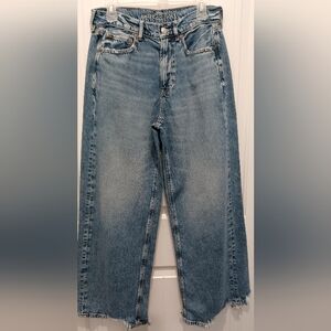 American Eagle Outfitters Super High-Rise Baggy Wide Leg Jeans Sz 8 Short #l08